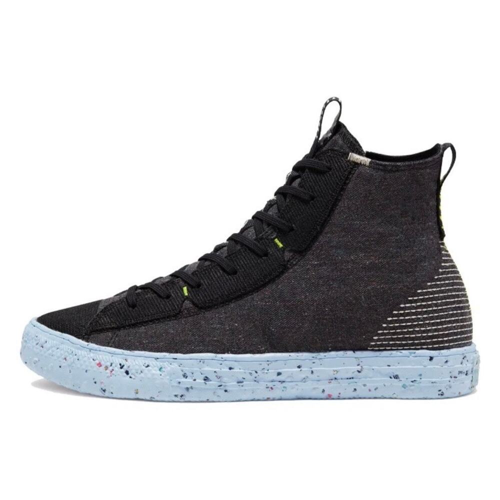 CONVERSE WOMEN’S 6.5 CHUCK TAYLOR ALL STAR CRATER HI BLACK CHAMBRAY BLUE NIB - Picture 2 of 8